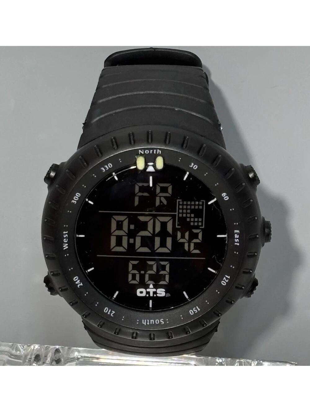 OTS Tactical Military Style Digital Dive Watch Compass Black NEW T7005G
